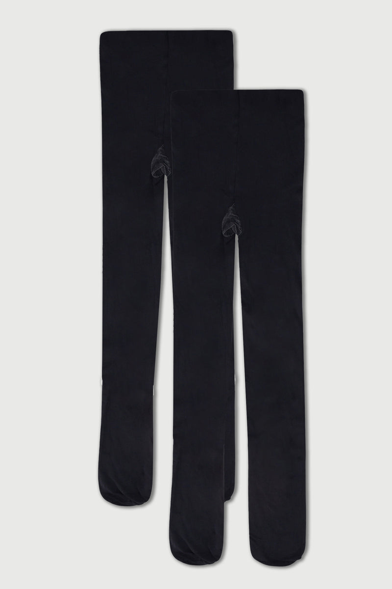 Girls 2 Pack Original Opaque Tights - Black