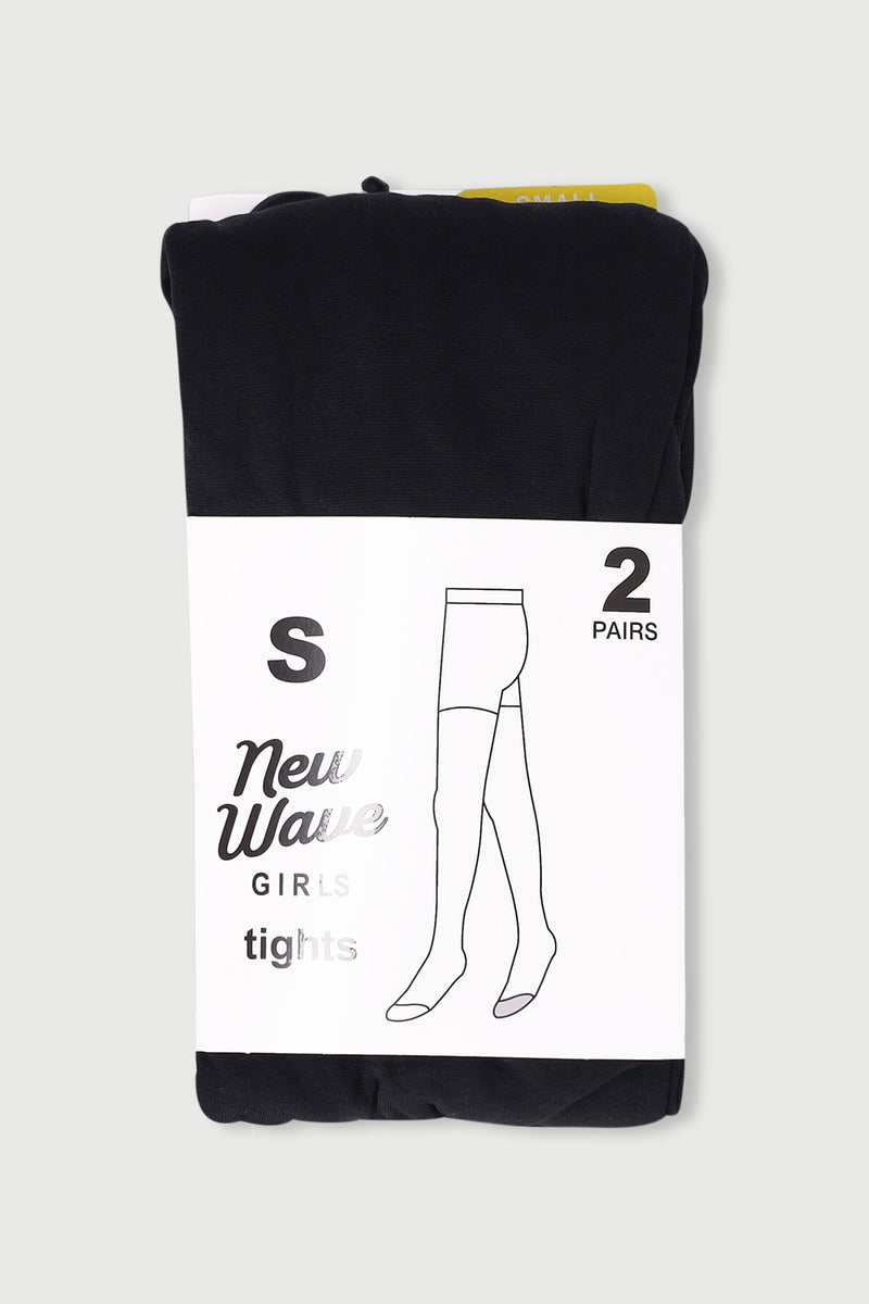 Girls 2 Pack Original Opaque Tights - Black