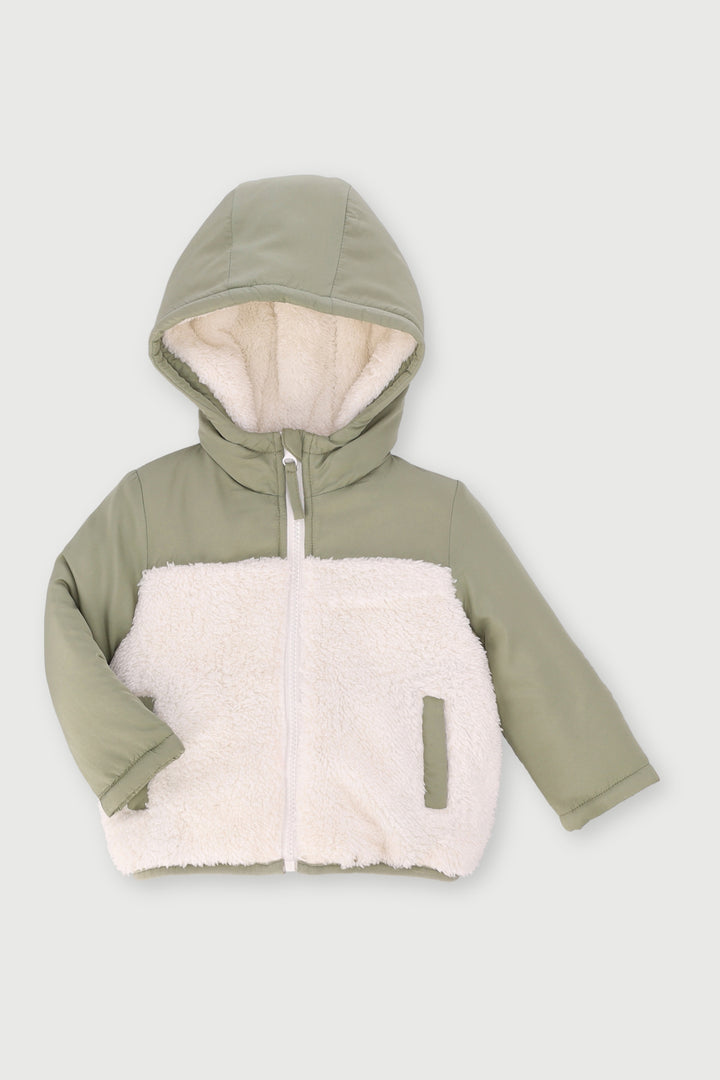 Baby Boys Colour Block Jacket - Cream