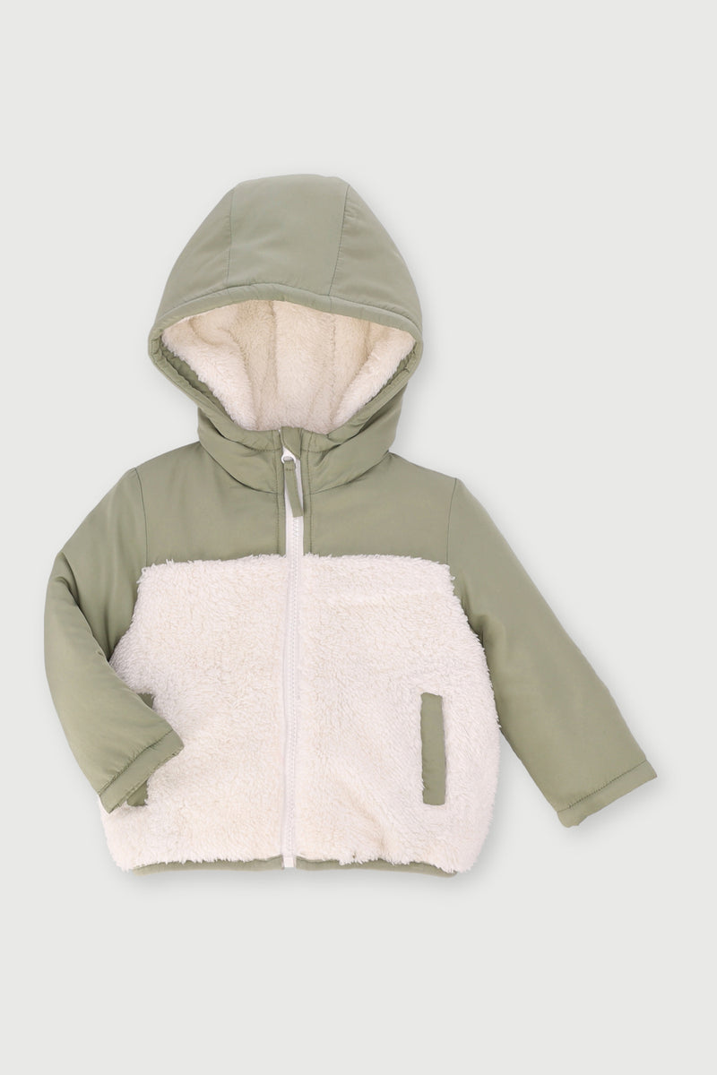 Baby Boys Colour Block Jacket - Cream