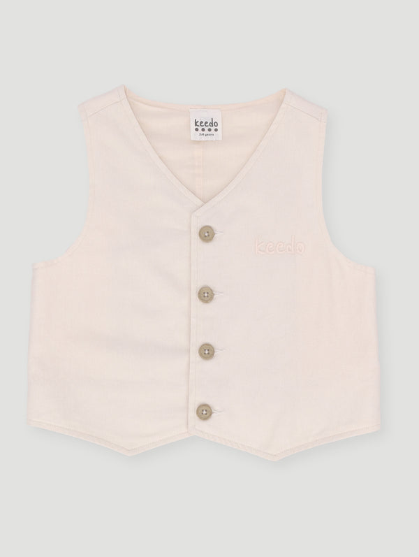Keedo Boys Premium Waistcoat - Beige