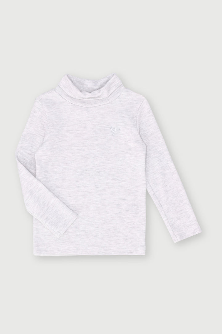 Pre-Boys Long Sleeve Poloneck - Ice Melange