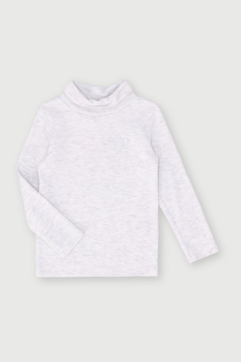Pre-Boys Long Sleeve Poloneck - Ice Melange