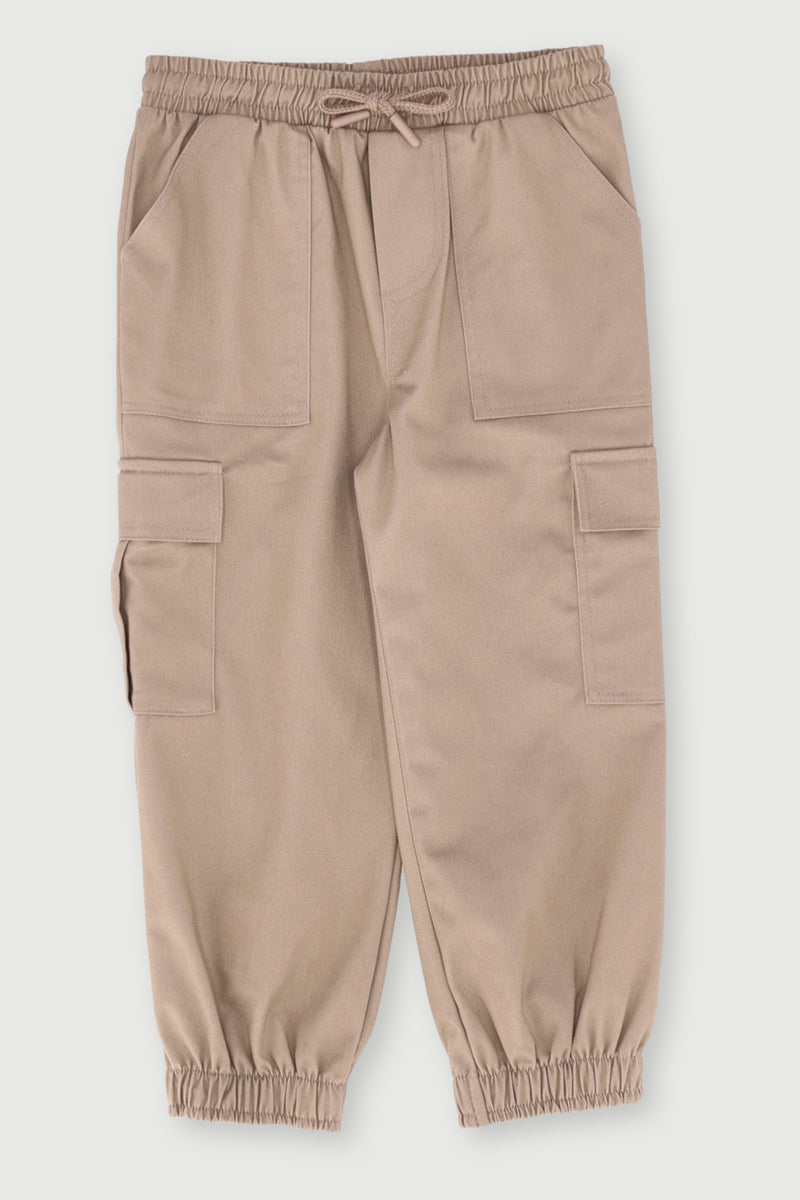 Pre-Boys Twill Fashion Jogger  - Khaki