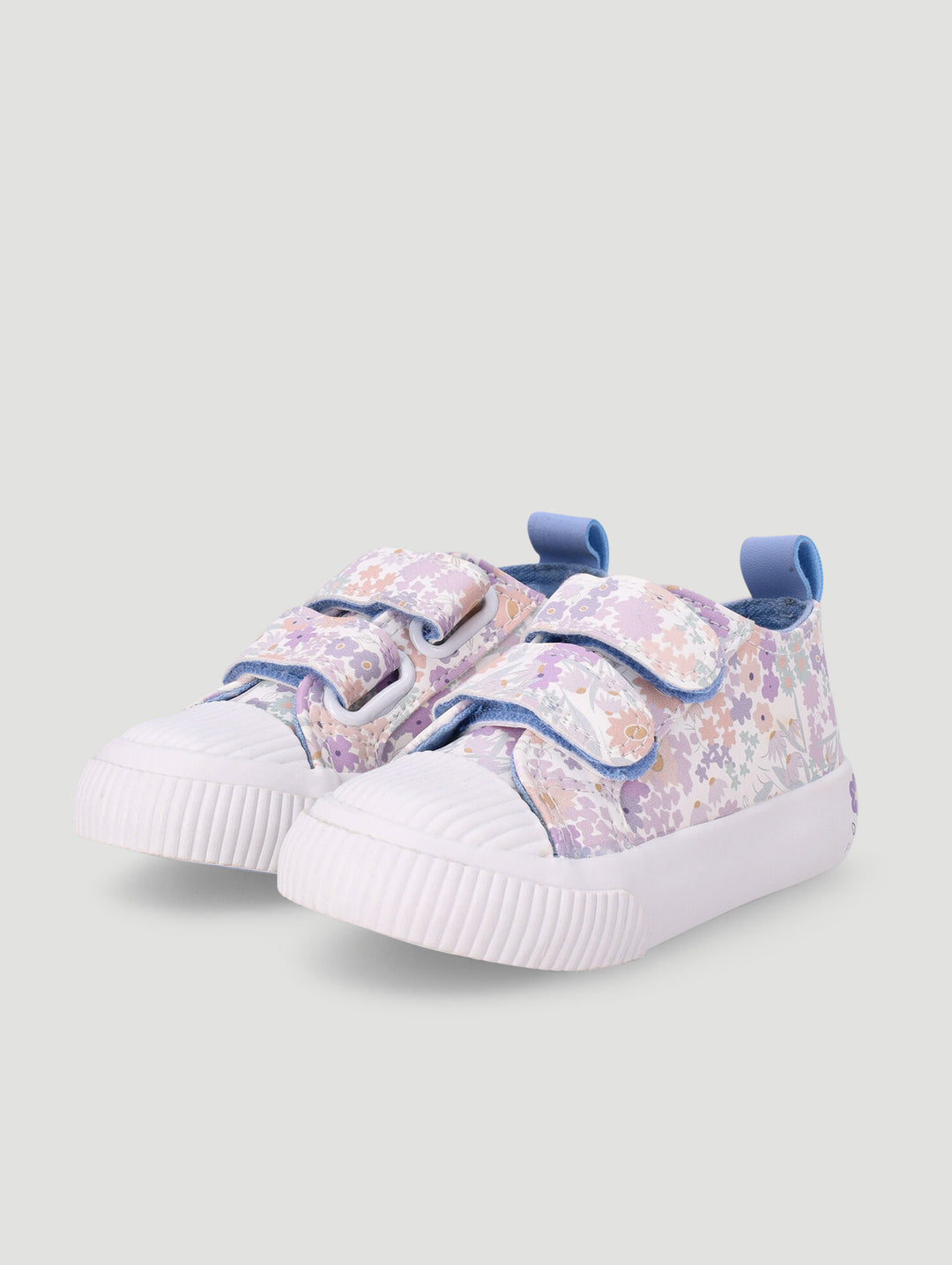 Pre-Girls Floral Print Vulcanised Sneaker - Lilac