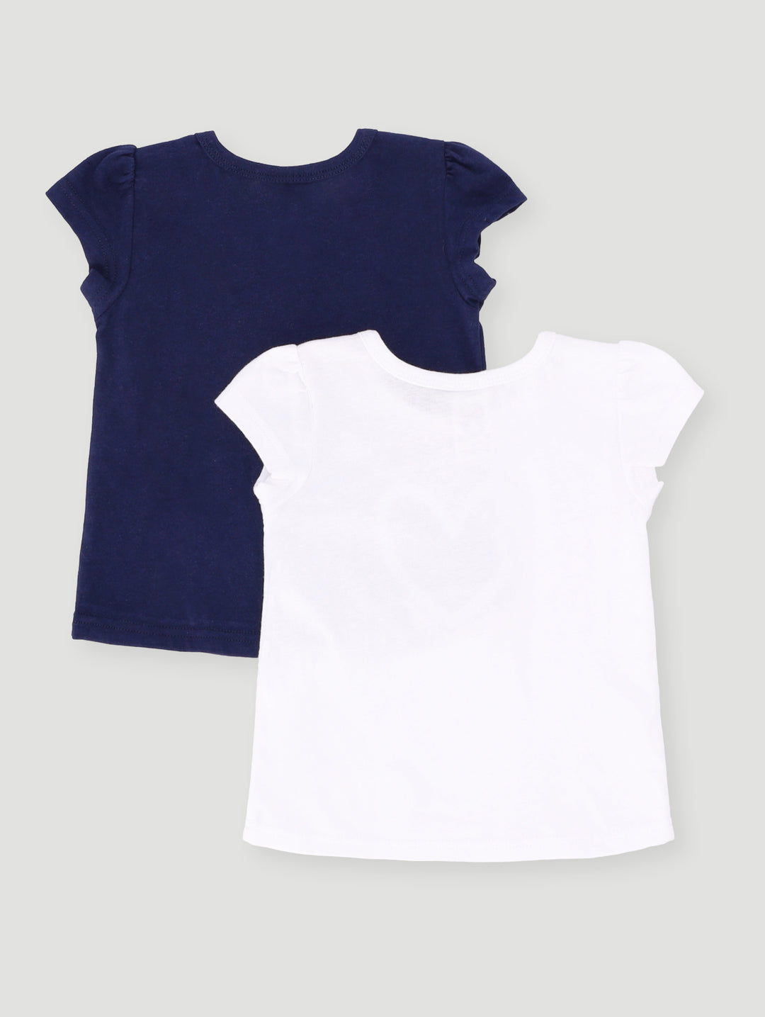 Baby Girls 2 Pack Heart Tee - White/Navy