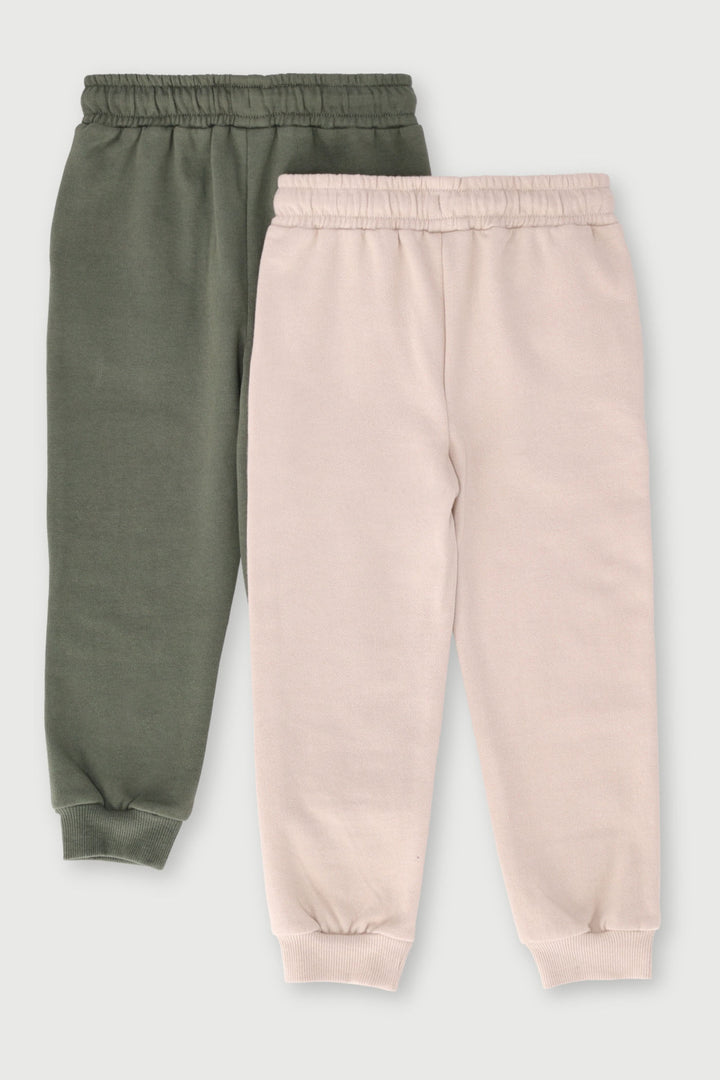 Pre-Boys 2 Pack Fleece Jogger - Olive/Granite