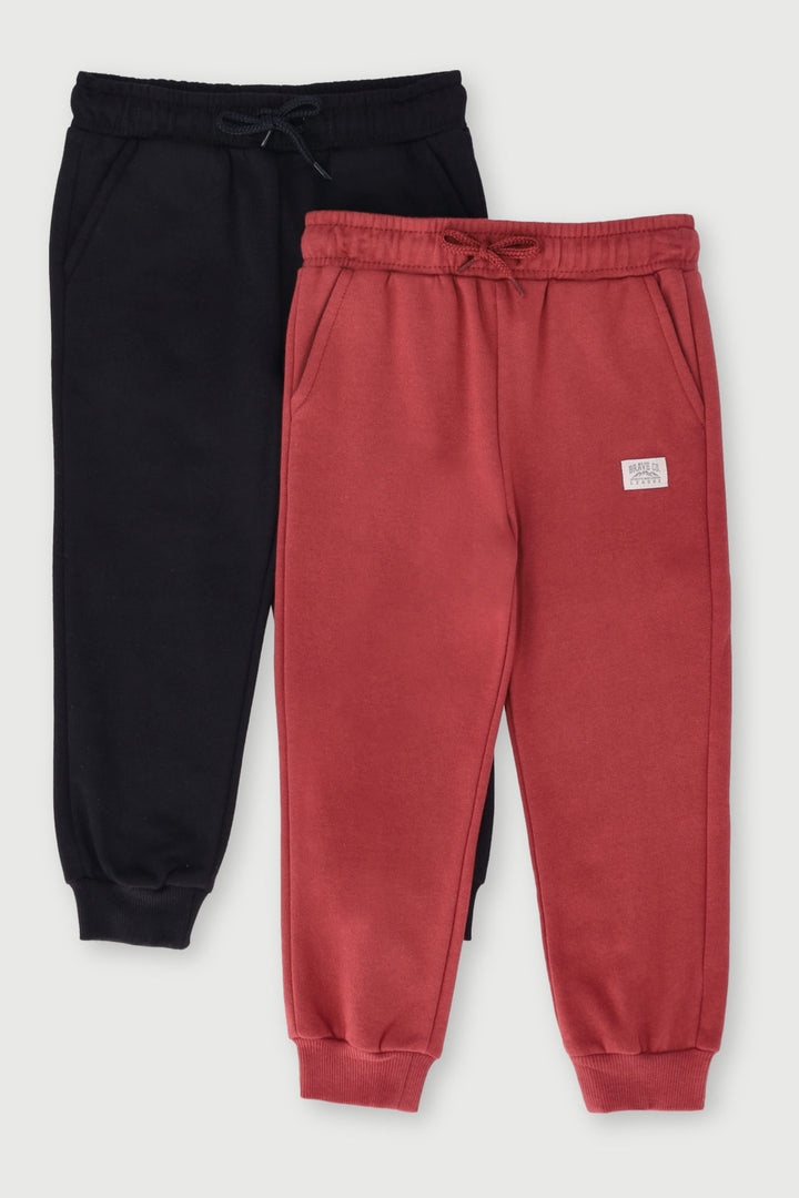 Pre-Boys 2 Pack Fleece Jogger - Ochre/Black