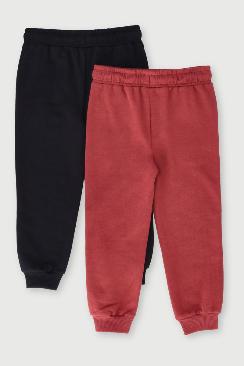Pre-Boys 2 Pack Fleece Jogger - Ochre/Black