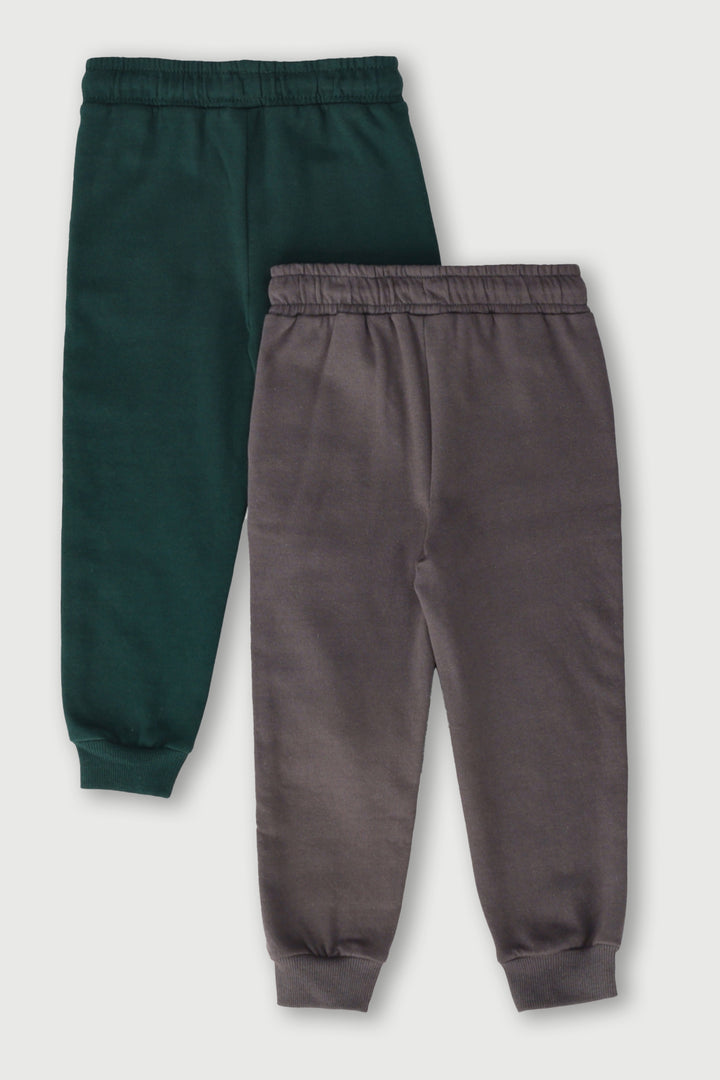 Pre-Boys 2 Pack Fleece Jogger - Dark Green/Dark Grey