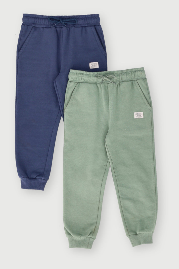Pre-Boys 2 Pack Fleece Jogger - Green/Navy