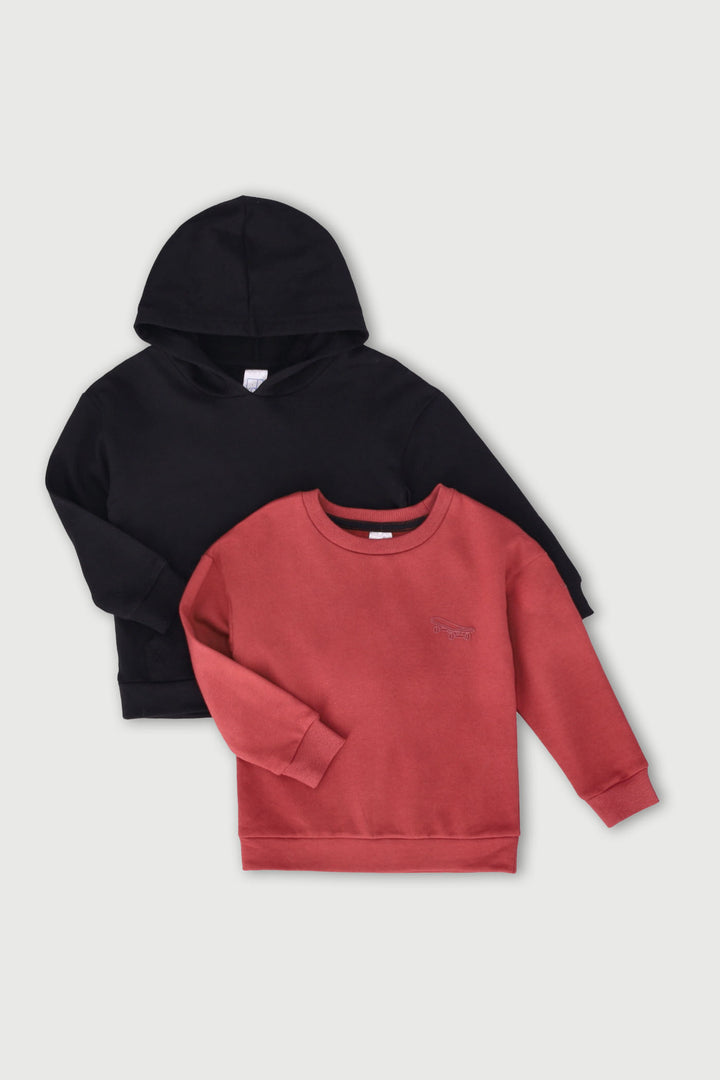 Pre-Boys 2 Pack Fleece Sweater - Ochre/Black