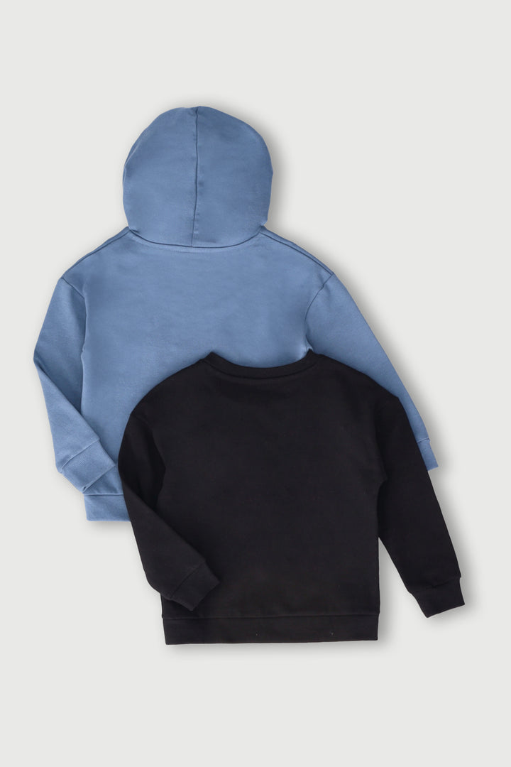 Pre-Boys 2 Pack Top Fleece - Blue/Black  - Blue/Black
