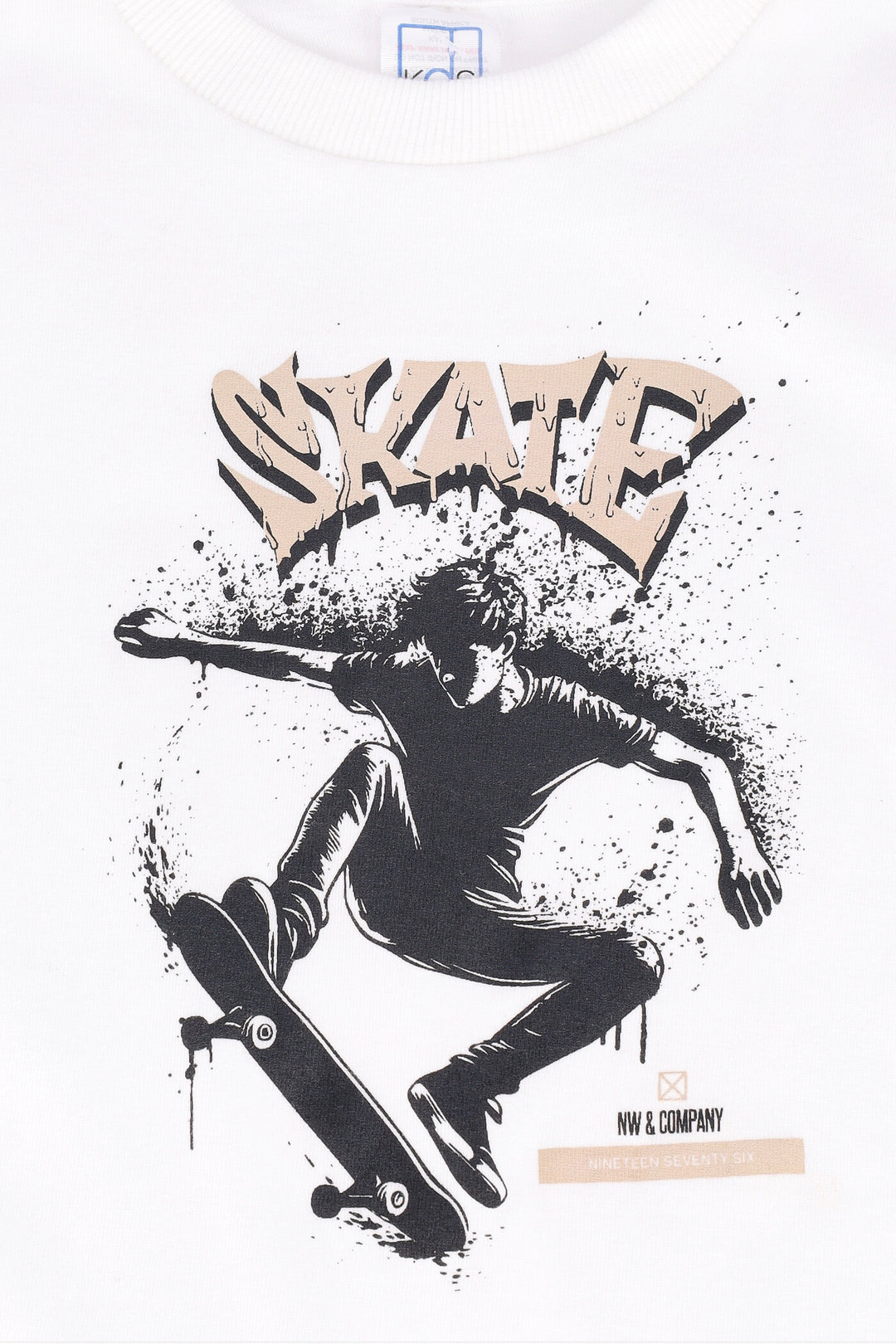 Pre-Boys 2 Pack Long Sleeve Printed BMX Skate Top - White/Black