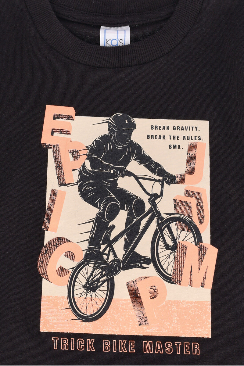 Pre-Boys 2 Pack Long Sleeve Printed BMX Skate Top - White/Black