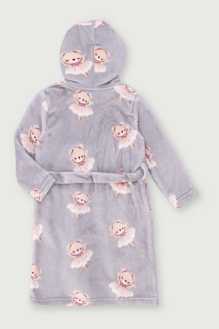 Pre-Girls Ballerinas Print Gown - Grey