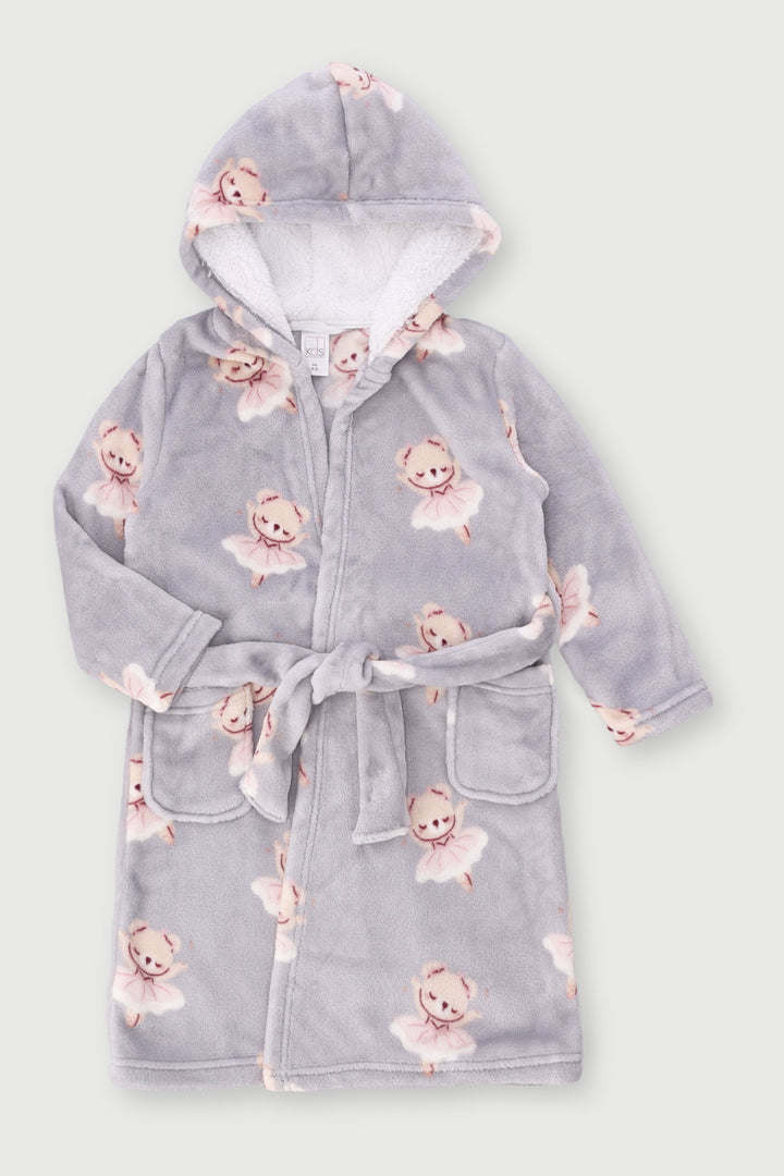 Pre-Girls Ballerinas Print Gown - Grey