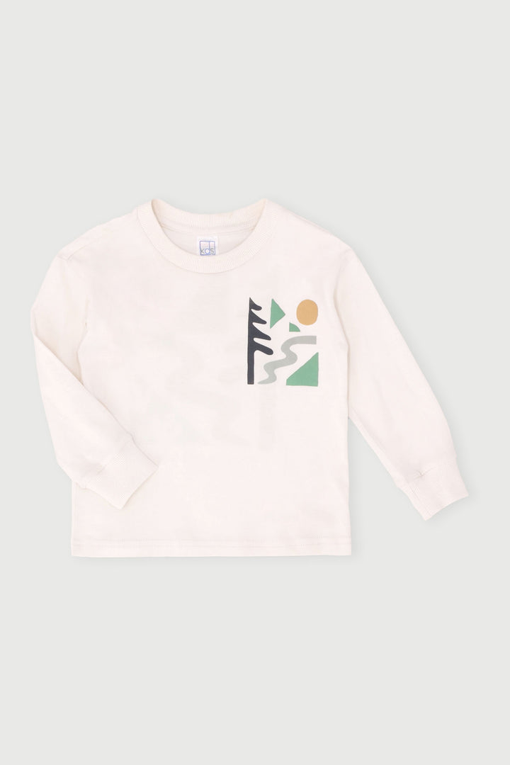 Pre-Boys Long Sleeve Print Tee - Cream