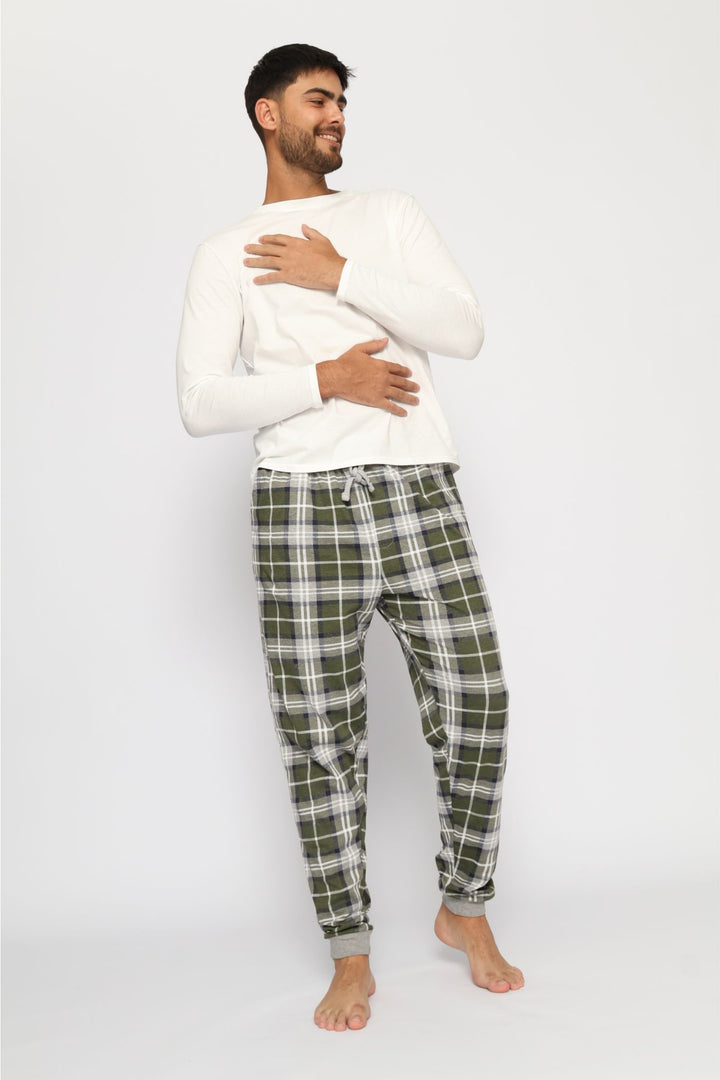Check Jogger - Olive/Grey Melange