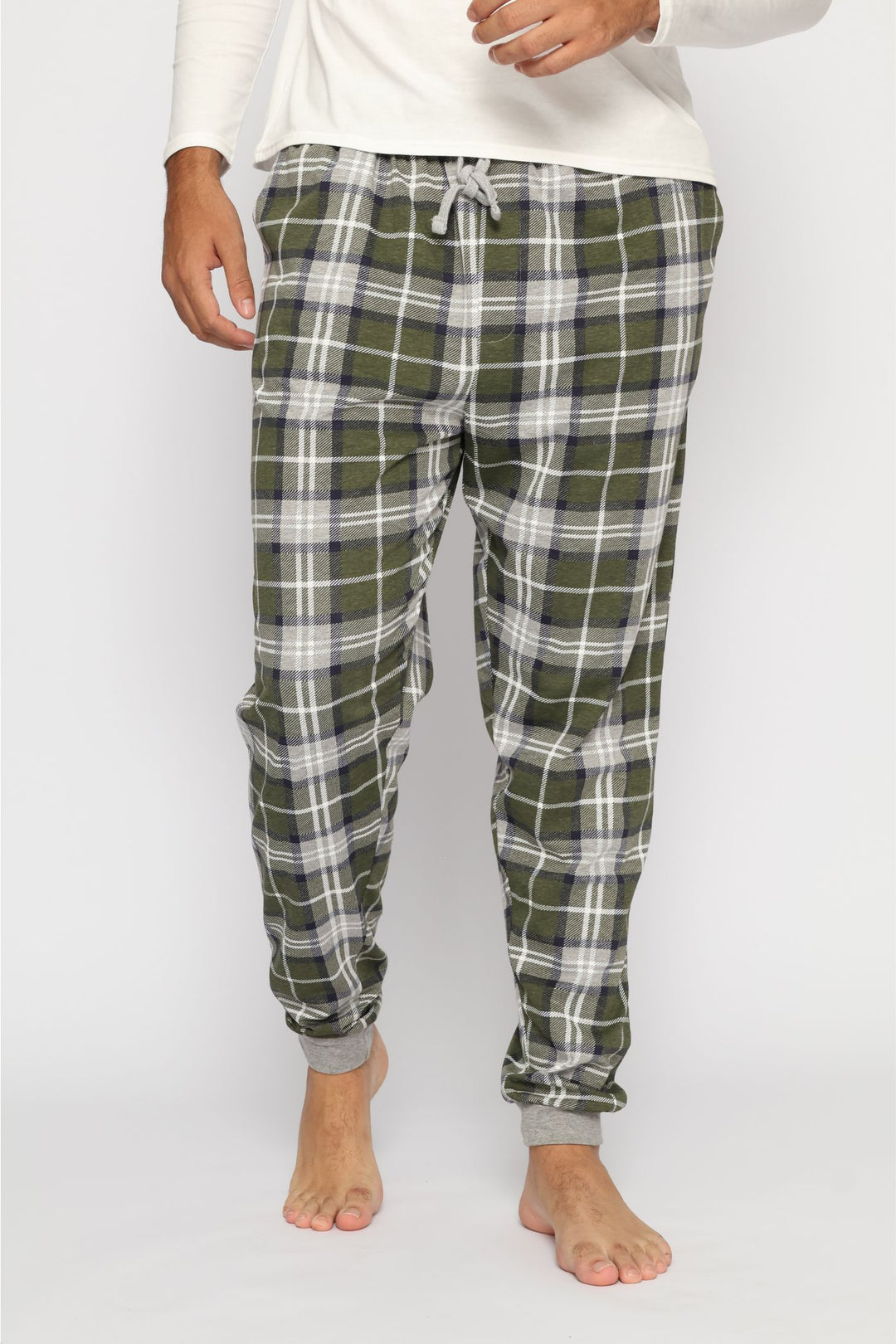 Check Jogger - Olive/Grey Melange