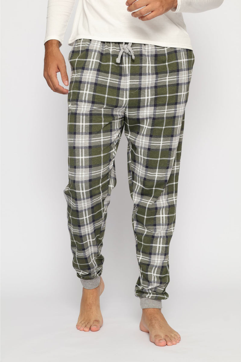 Check Jogger - Olive/Grey Melange