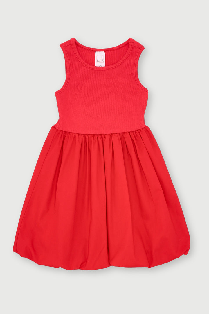 Pre- Girls Valentines Bubble Dress - Red