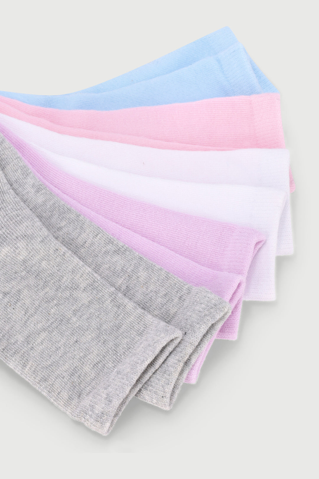 Pre-Girls 5 Pack Plain Anklet Socks - Multi