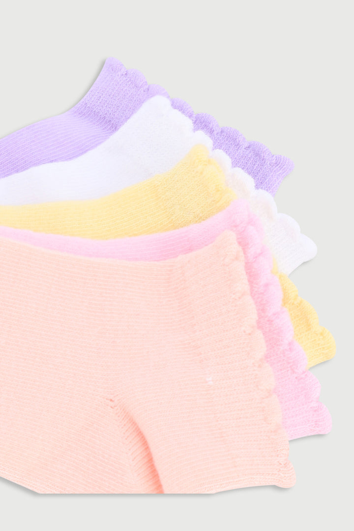Pre-Girls 5 Pack Plain Low Cut Socks - Multi