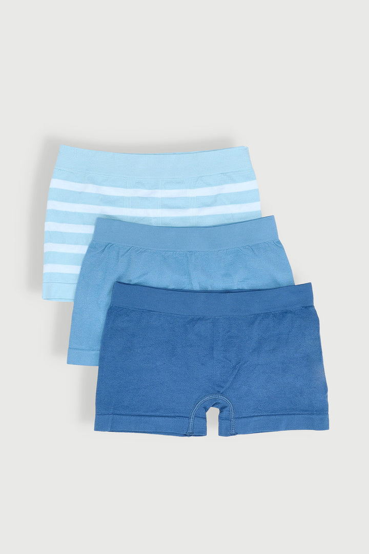 Pre-Boys 3 Pack Seamless Boxers - Blue