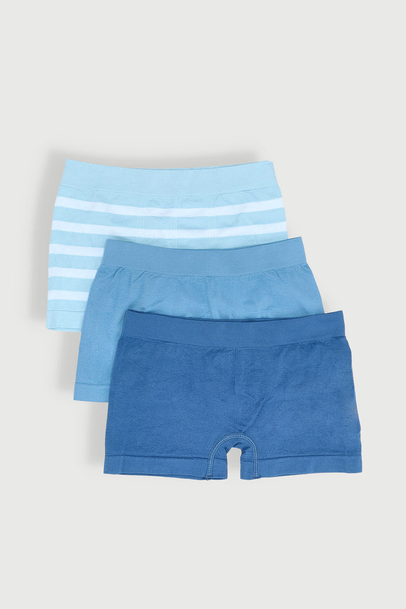 Pre-Boys 3 Pack Seamless Boxers - Blue