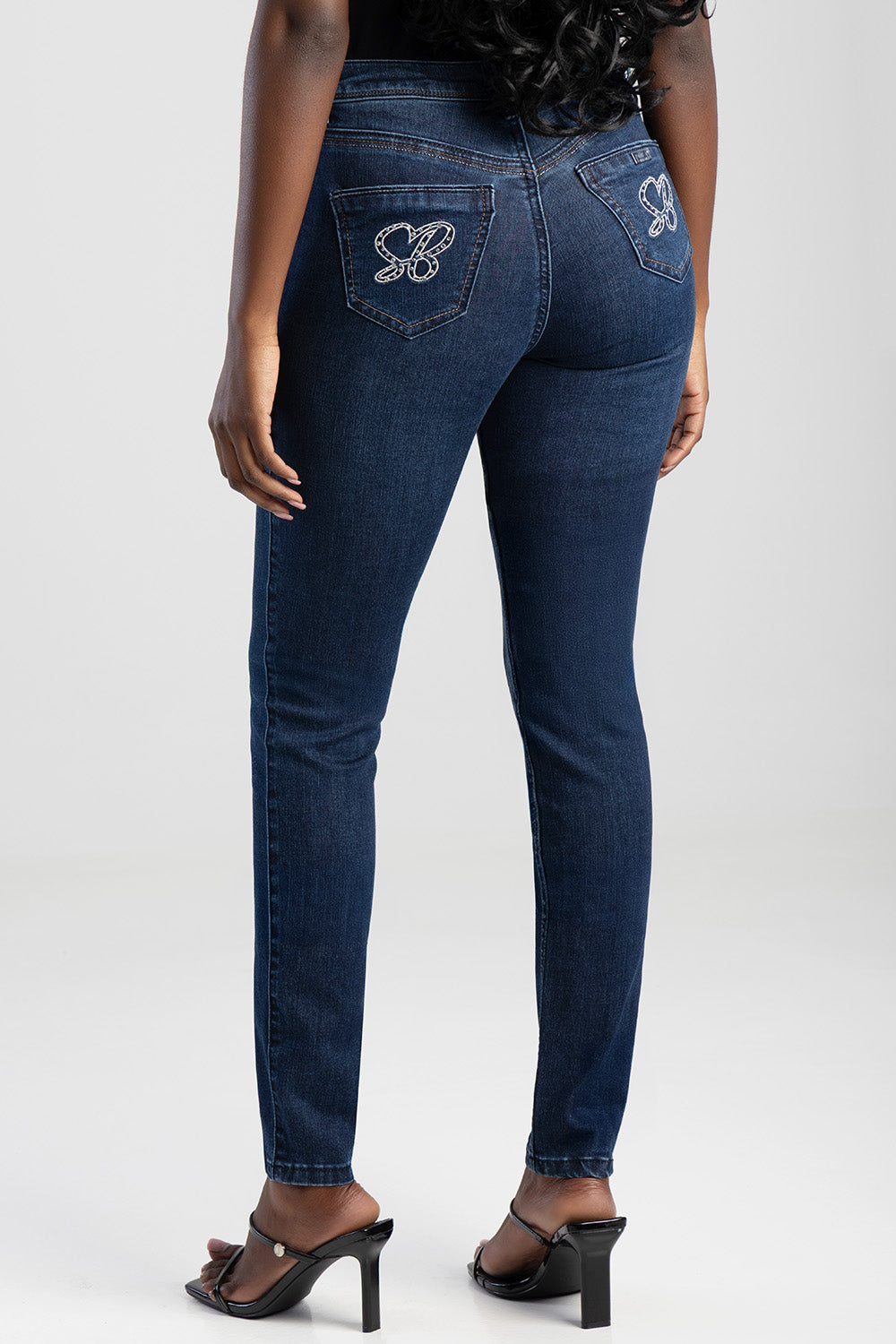 Mid Waist Skinny With Back Profile - Dark Wash