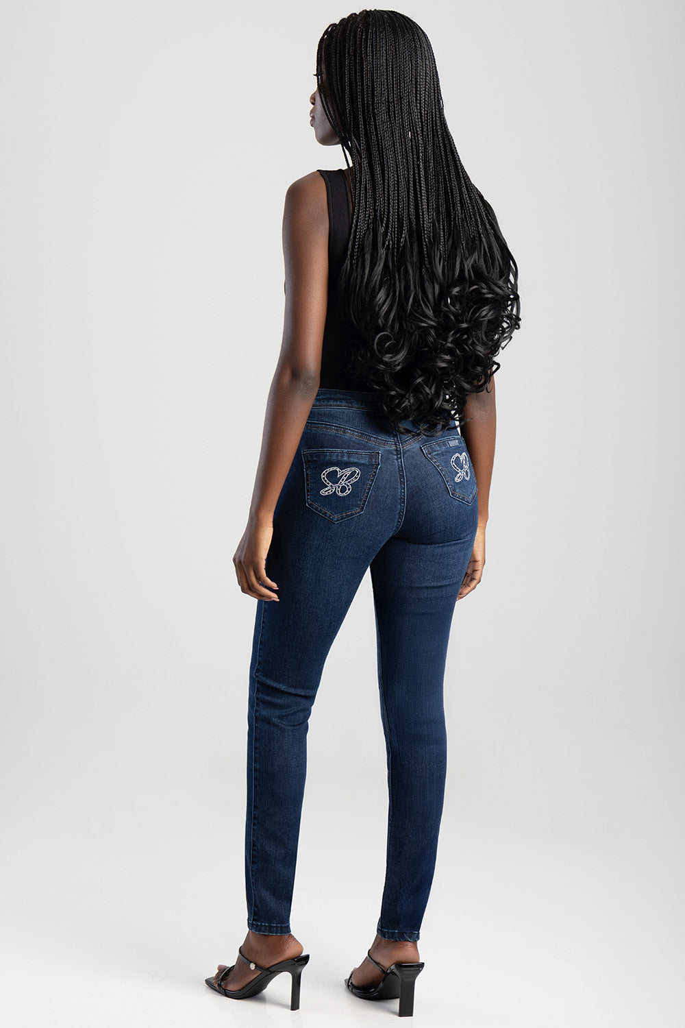 Mid Waist Skinny With Back Profile - Dark Wash