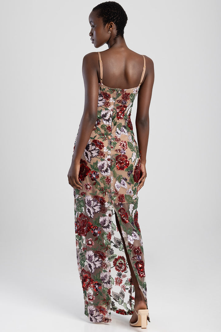 Sequinned Evening Dress - Multi