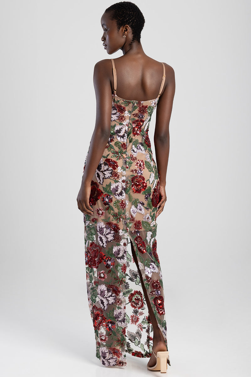 Sequinned Evening Dress - Multi