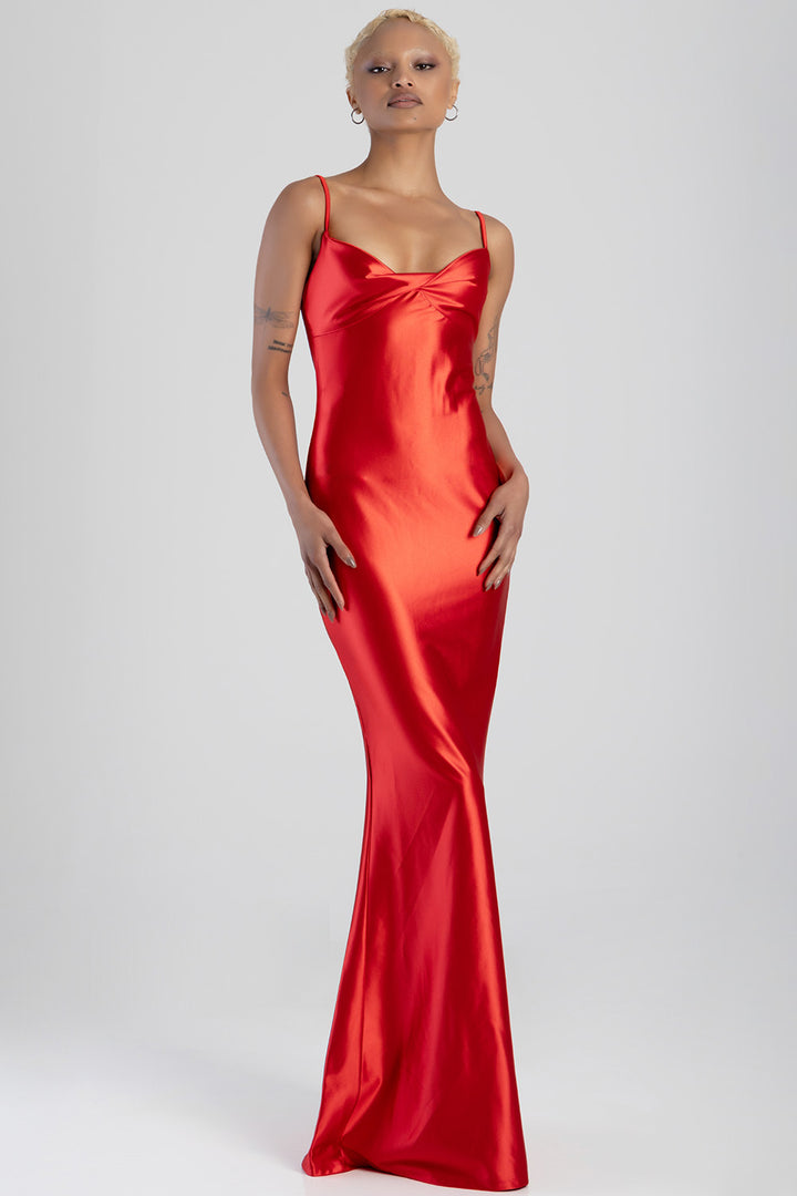 Ferragamo Satin Dress - Red