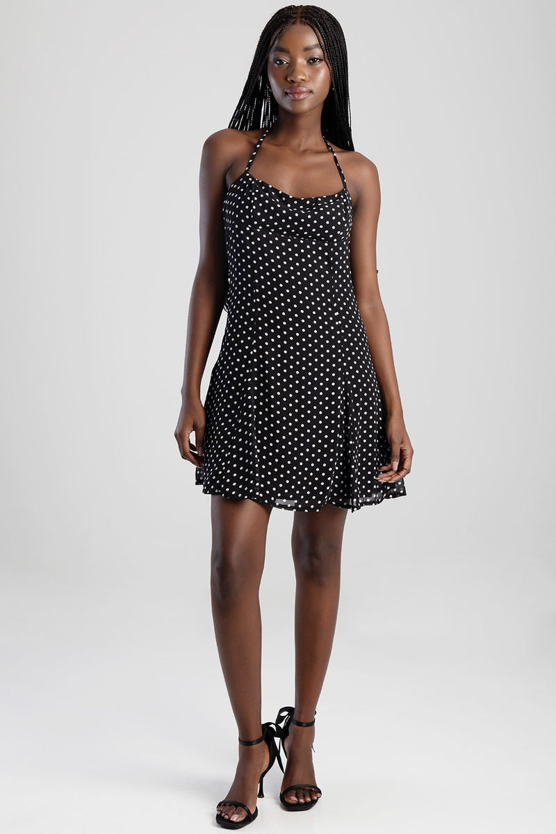 Printed Mini Dress - Black