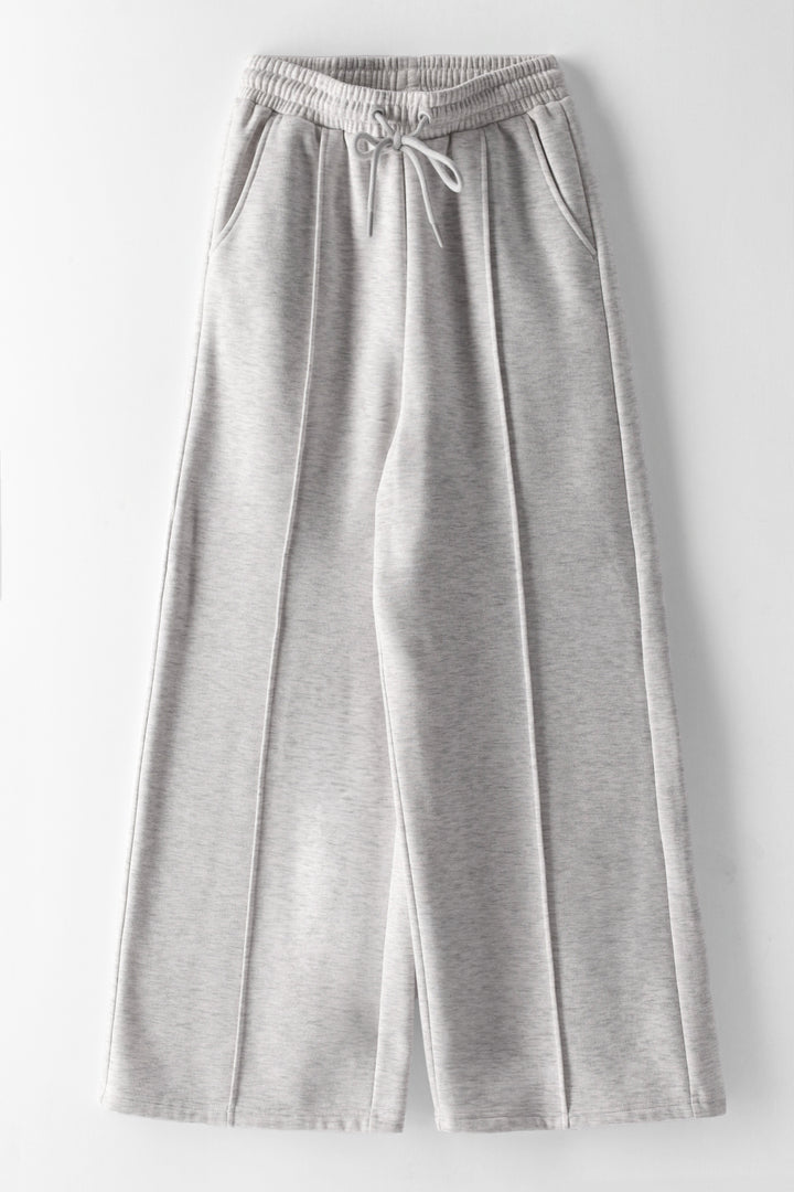 Girls Athletic Wideleg Trackpants - Grey