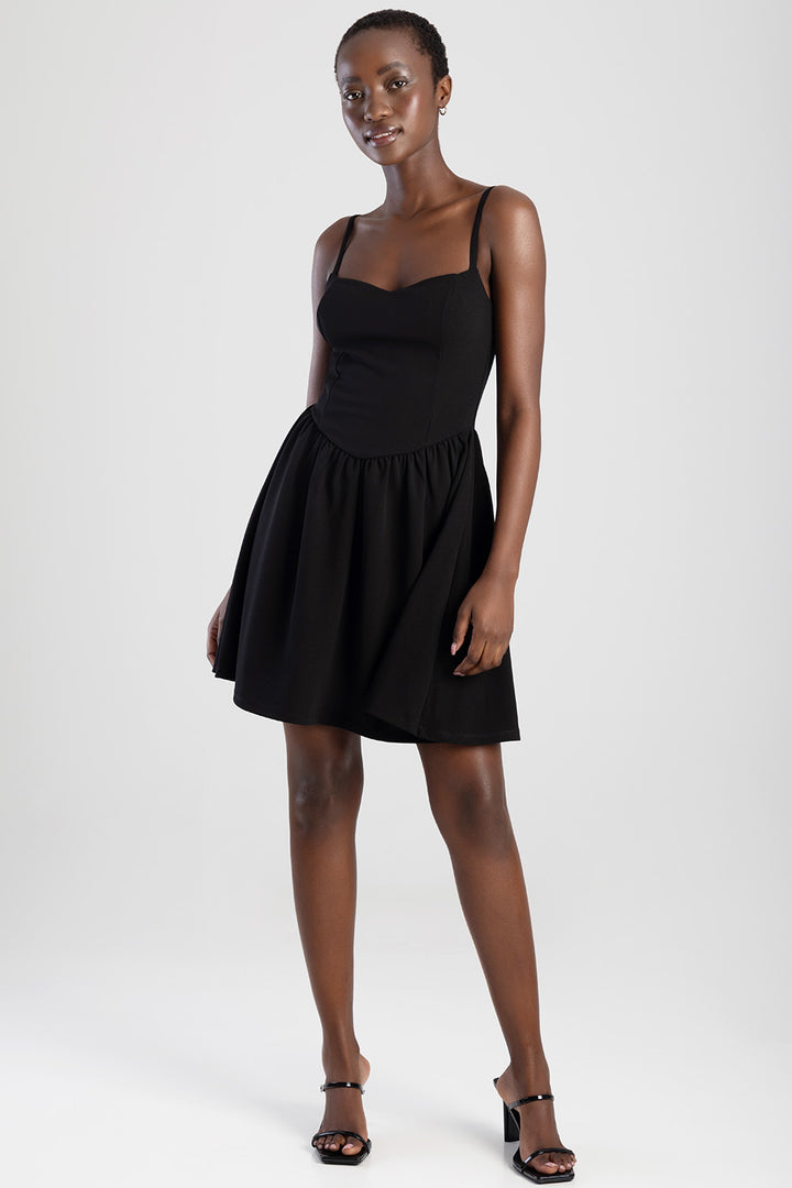 Scuba Mini Dress - Black