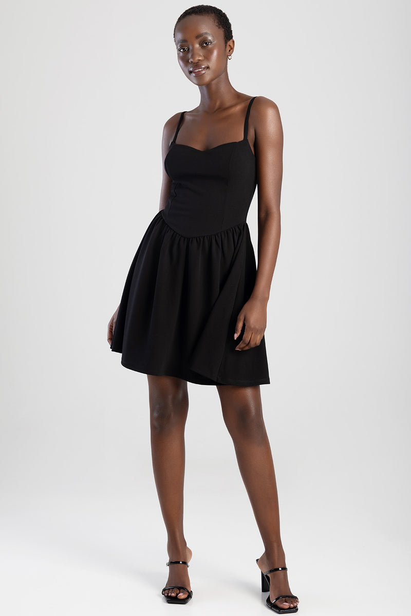 Scuba Mini Dress - Black