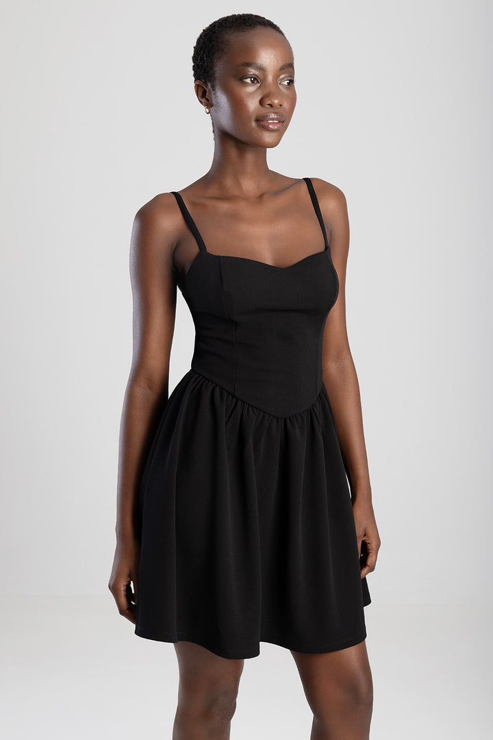 Scuba Mini Dress - Black