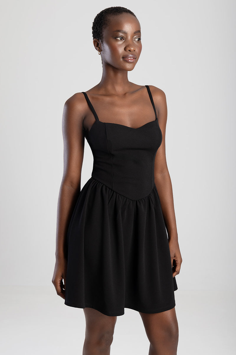 Scuba Mini Dress - Black