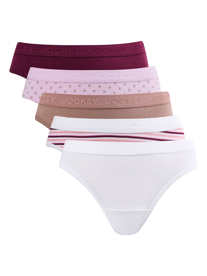 5 Pack Tonal Print Bikini Panties - Multi