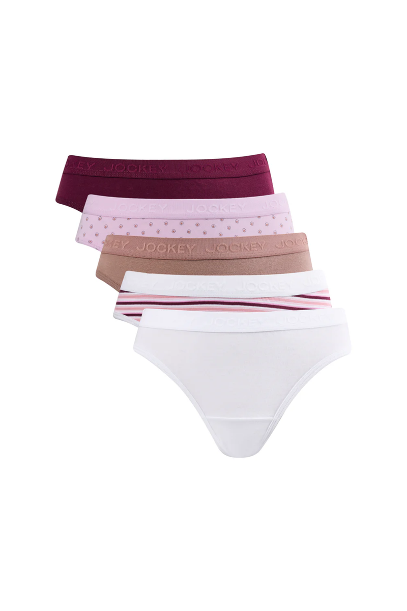 5 Pack Tonal Print Bikini Panties - Multi