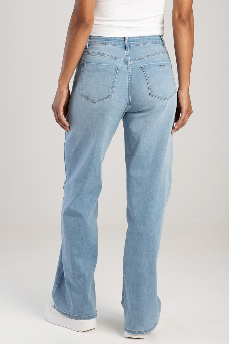 Samanta High Waist Wide Leg Denim - Light Wash