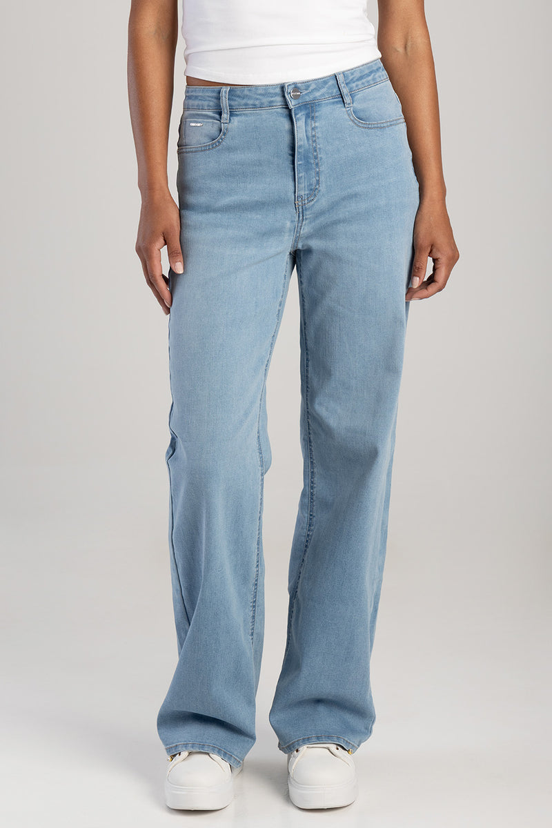 Samanta High Waist Wide Leg Denim - Light Wash