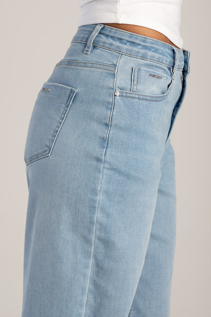 Samanta High Waist Wide Leg Denim - Light Wash