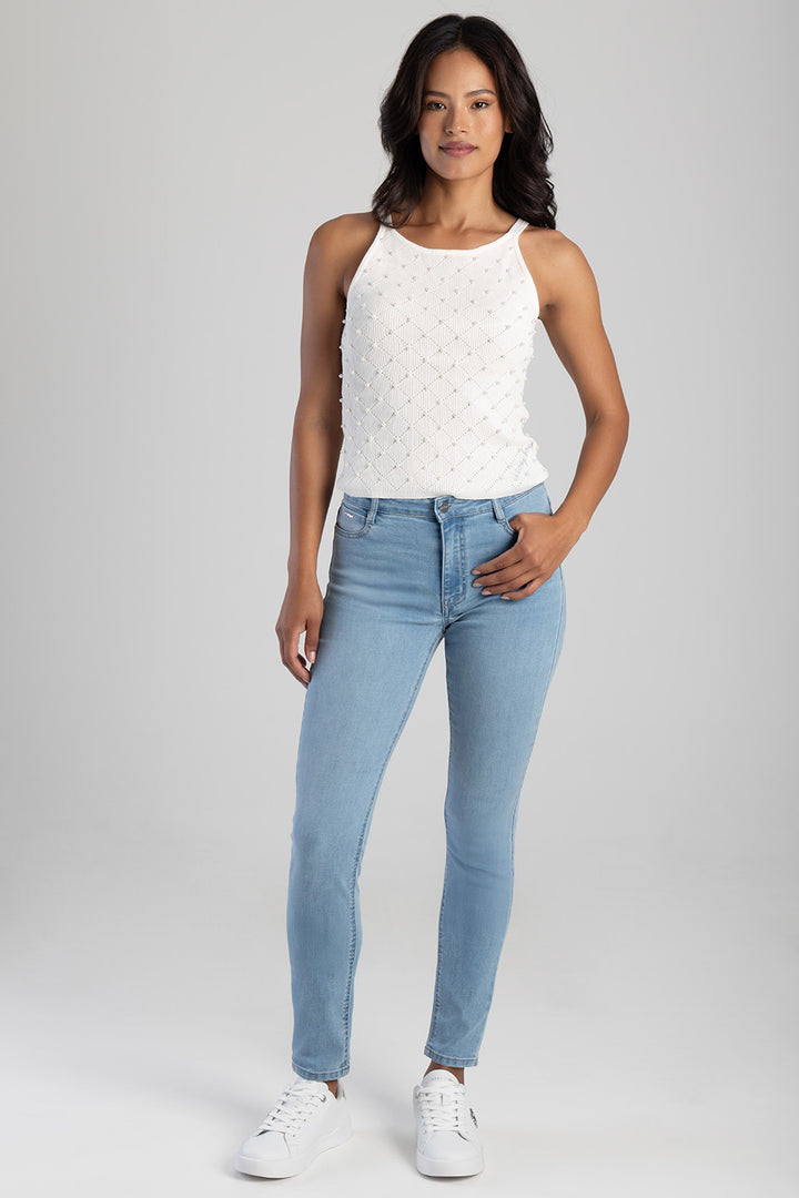 Renee Mid Waist Skinny Denim - Light Wash