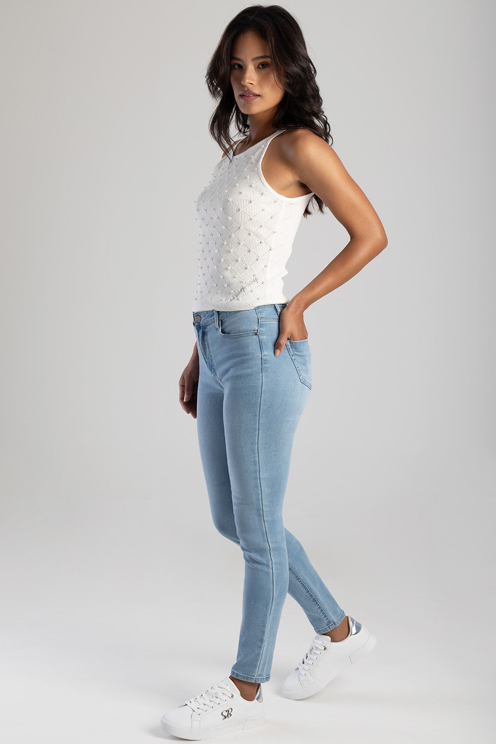 Renee Mid Waist Skinny Denim - Light Wash