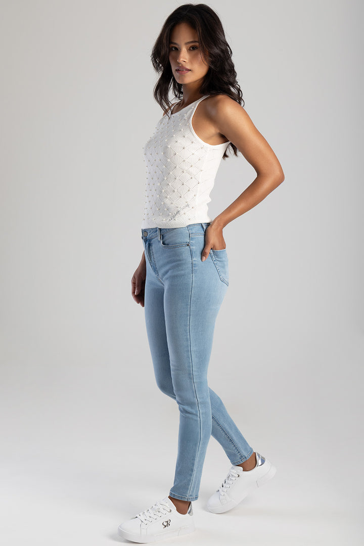 Renee Mid Waist Skinny Denim - Light Wash