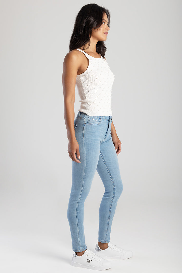 Renee Mid Waist Skinny Denim - Light Wash